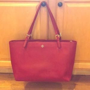 Authentic Tory Burch Large Emerson Tote, Red
